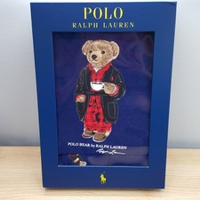 POLO RALPH LAUREN Pajama Set Mens Large Blue Set Polo Bear 100 Cotton Gift Box