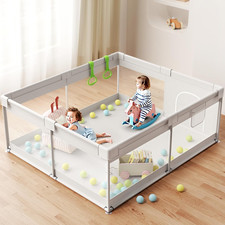 Extra Large Baby Playpen with Gate - Safe Indoor Play Area for Toddlers 69x59in