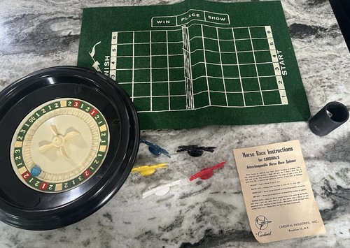Cardinal Industries Roulette Wheel And Horse Racing Game Vintage Gambling - Picture 3 of 9