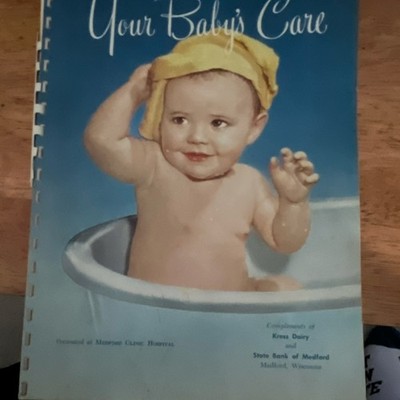 Kress Dairy Baby Care Book Medford Clinic Hospital Blue White Unisex