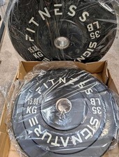 35LB Olympic Bumper Plates Pair, 2-Inch Rubber Olympic Weight Plates