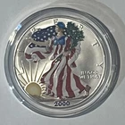 2000 American Eagle Walking Liberty Painted 1 Oz Fine Silver One Dollar Coin