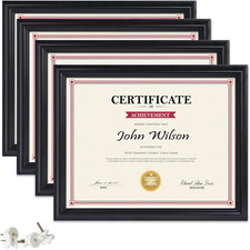 Elegant Black 8X10 Picture Frame Set  8.5X11 Certificate Frames