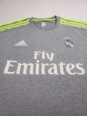 Adidas Real Madrid Jersey Men's Size Med Gray Short Sleeve Soccer