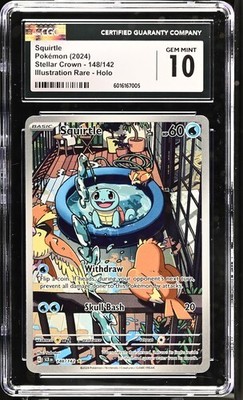 148 142 pokemon card Amazon.com: Pokemon - Squirtle 148/142 Stellar Crown - Illustration Rare IR main image 0