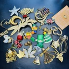 Huge Estate Sale Lot: 35 Piece Vintage Costume Jewelry Brooch Pin Assortment