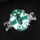 Seafoam Green Paraiba Tourmaline Oval 3.90Ct 925 Sterling Silver Handmade Rings