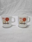 2 Vtg Fire King McDonalds Mug Good Morning Coffee Cup Anchor Hocking Milk Glass
