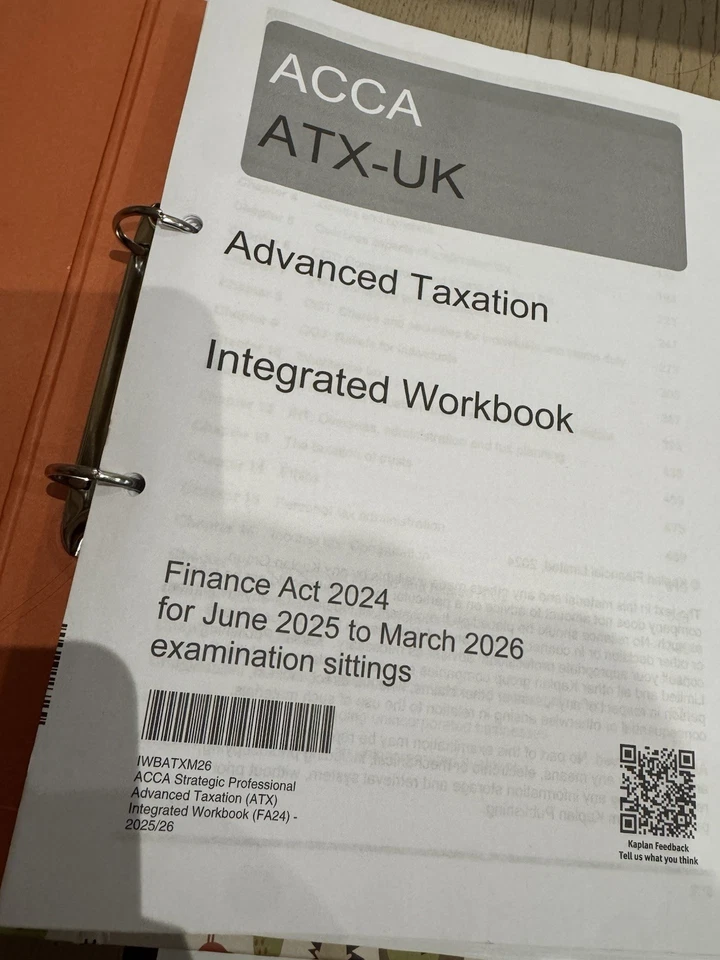 ACCA ATX-UK FA24 Learning Materials-integrated Workbook From Kaplan - Image 2 of 4