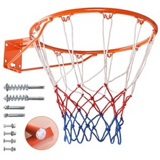 Solid Basketball Rim 18" Replacement Breakaway Wall Mounted Outdoor Heavy Dut...