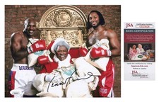 Lennox Lewis signed 8x10 Photo "EVANDER HOLYFIELD vs LEWIS" c Don King JSA COA