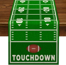 Linen Football Court Table Runner American Touch down Boy Sport Birthday Party D