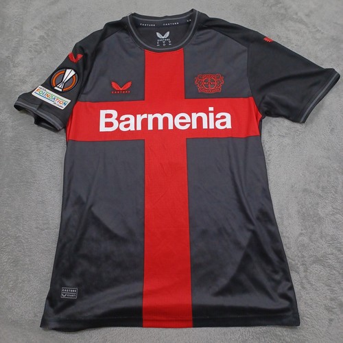 Leverkusen Jersey Mens XL Black Short Sleeve Soccer Casual UEFA Patch ...
