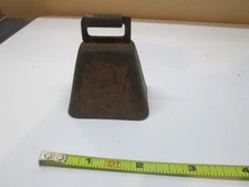 Antique Small Metal Rustic Cow Bell 2.5" Tall 2" Wide 1.5" Deep