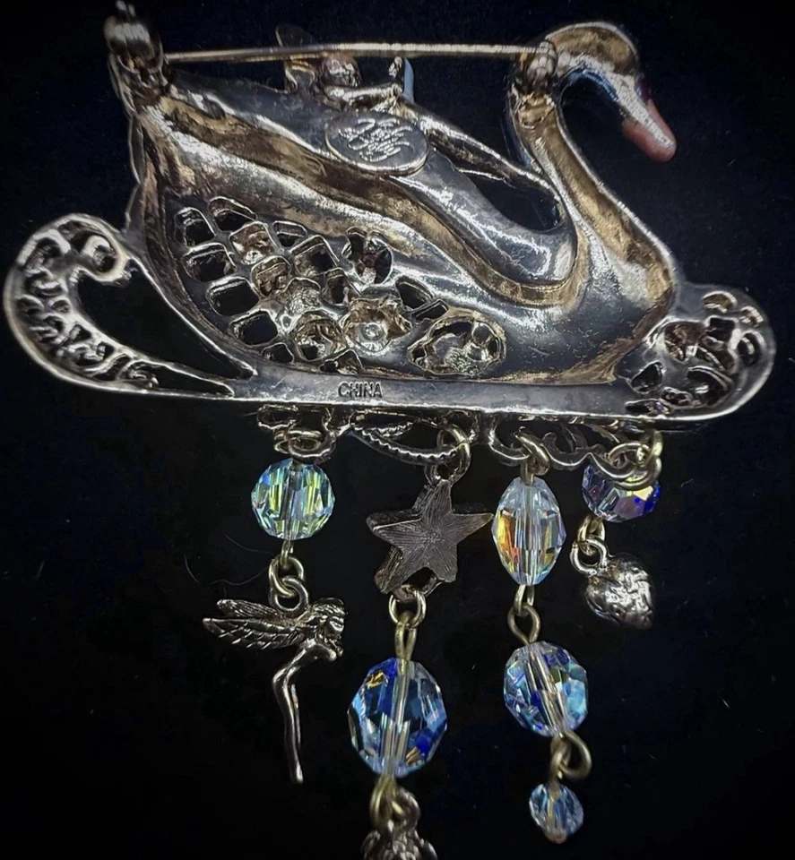 Broche Kirks Folly Swan Princesa Hada Nuevo en Caja Foto 3 de 4