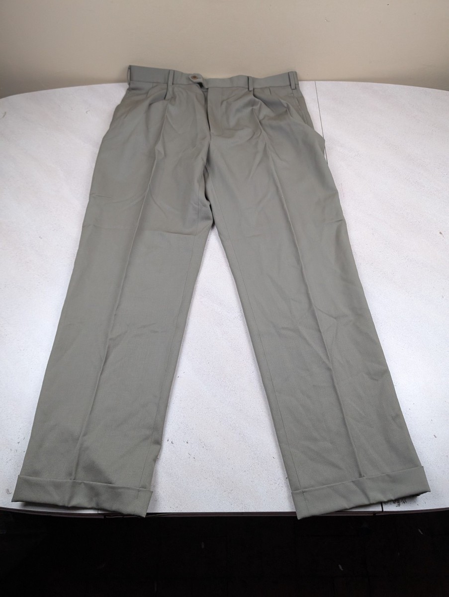 Brooks Brothers モヘヤ ウール パンツ 1818 MADISON Brooks Brothers 37x32 Khaki 1818 Madison 100% Wool Mens