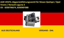 NEU  AGR VENTIL Abgasrückführungsventil für Nissan Qashqai  Opel Vivaro  Renault