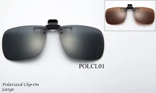 Large Polarized Clip On Sunglasses Flip Up Glasses Driving Fishing Sports Square