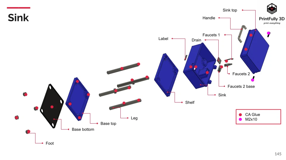 Fregadero PrintFully3D escala 1/10 impreso en 3D accesorios sobre orugas prueba Foto 4 de 4