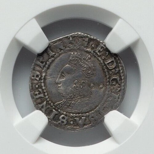 1601-02 England Silver 2 Pence Queen Elizabeth I NGC AU-50 Finest at NGC 1.01g