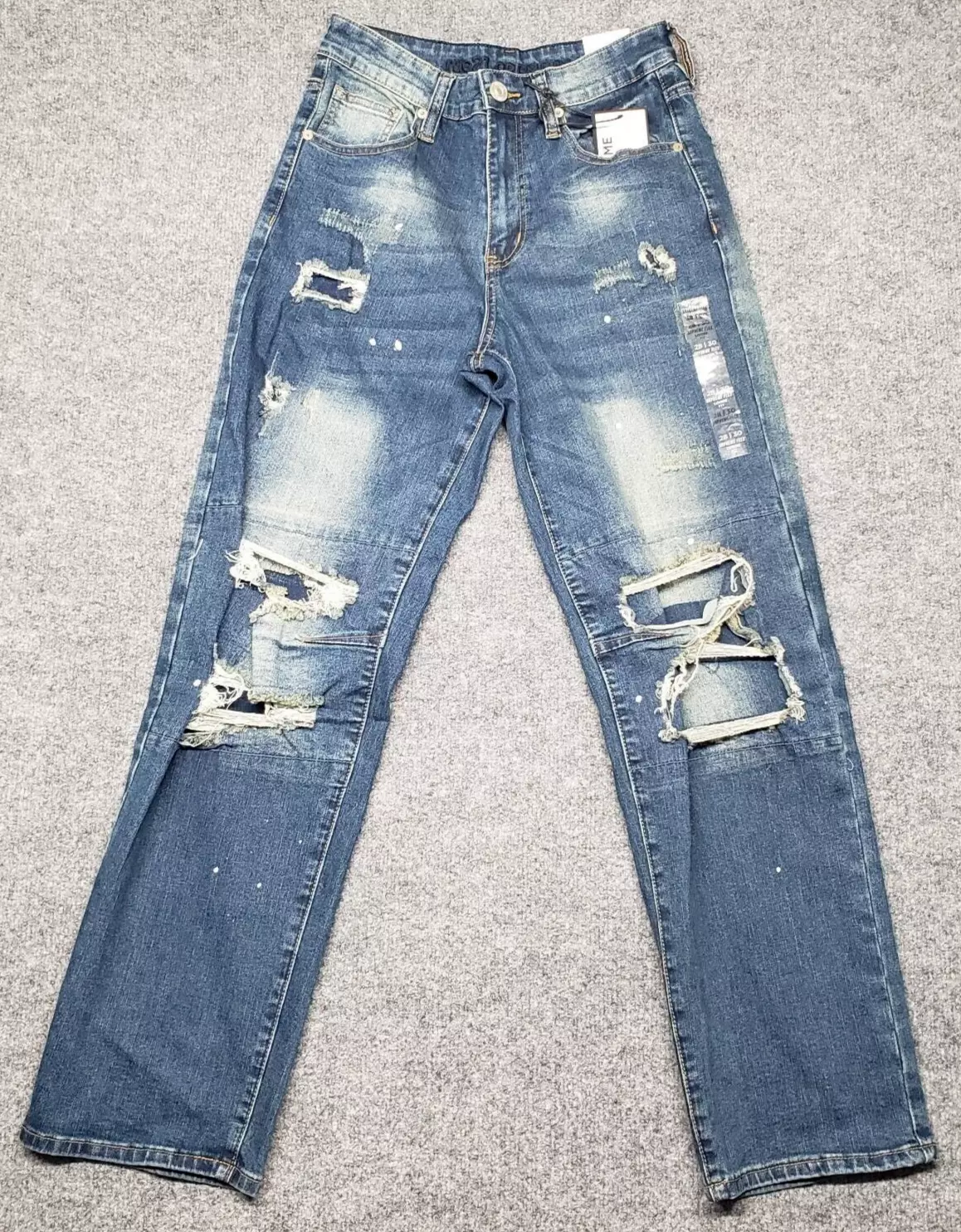 Jean homme Rue21 28X30 bleu denim coupe ample supreme flex acide vieilli neuf