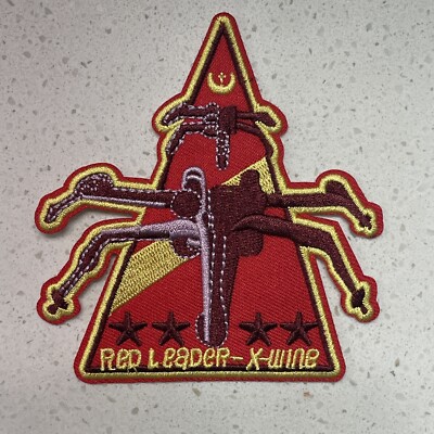 Star Wars Red Leader X-wing Fighter Embroidered Iron On Patch 4x3.75 Inch