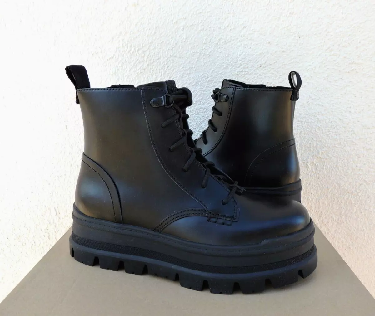 Ugg black combat boots sale