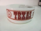 Vintage Fire King Texas Chili Bowl Milk Glass D-Handle Anchor Hocking Cowboys