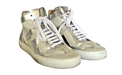 Martin Margiela MM6 High Top Lace-up Silver Sneakers Womens Martin Margiela MM6 High Top Lace-up Silver Sneakers Womens