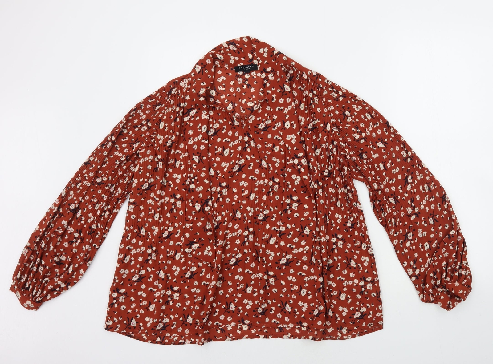 Selected Womens Orange Polyester Blend Blouse Siz… - image 1