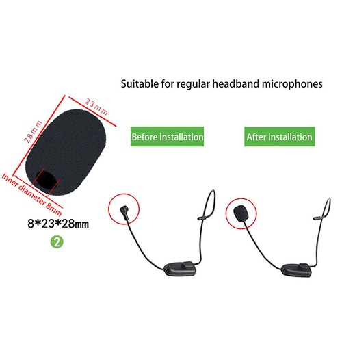 Headset Microphone Sponge For Motorcycle Intercom Helmet Bluetooth 10PCS - Afbeelding 3 van 9