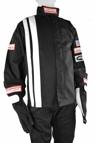 JR FIRE SUIT RACE SUIT SAFETY JACKET SFI 3.2A/1 BLACK SIZE KIDS 12-14 - 第 1/10 張圖片