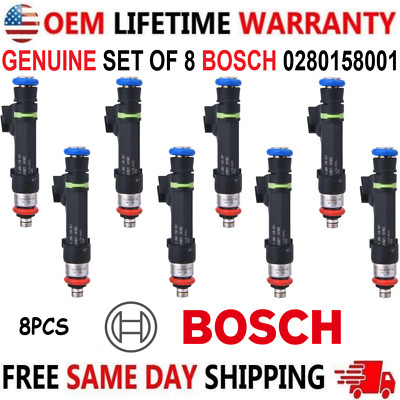 BOSCH x8 Fuel Injectors for 2004-2009 Ford E-150 5.4L V8 # 0280158001 2L1E-A5C
