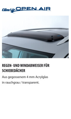 ClimAir Windabweiser Schiebedach VW Golf I 1 und Golf II 2 rauchgrau