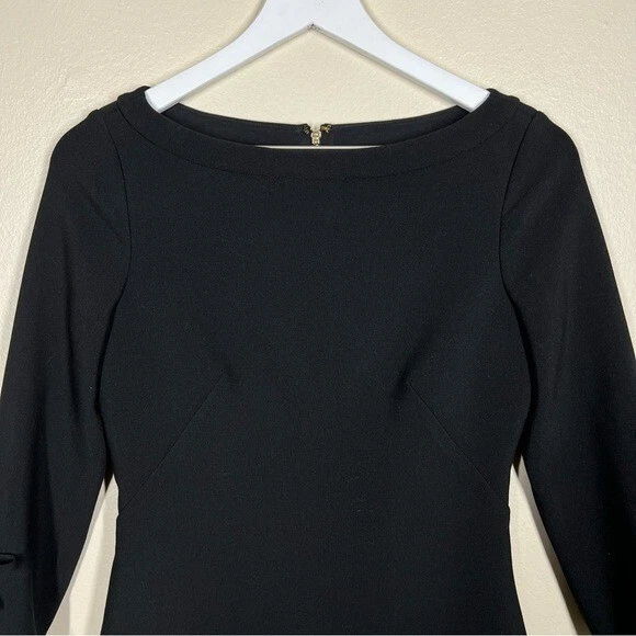 Abito tubino nero Kate Spade New York donna con volant manica 3 4 taglia 0 ufficio