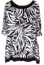 WHBM White House Black Market Dress Zebra Print Large 3/4 Sleeve Women CB22M