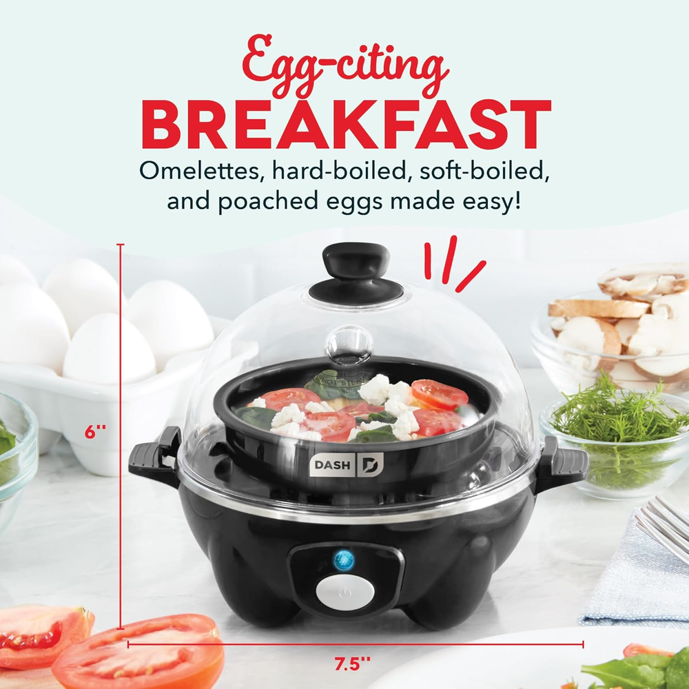 7-Cup Electric Egg Cooker with Auto Shut Off for Fast Cooking 7-Cup Electric Egg Cooker with Auto Shut Off for Fast Cooking