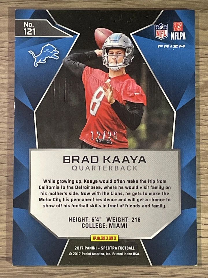 2017 Panini Spectra Neon Green #121 Brad Kaaya /25 - Image 2 of 2