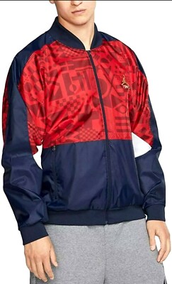 AIR JORDAN FLIGHT LEGACY FIBA JACKET S $125 RETAIL NWT RED/WHITE/BLUE CJ9082-451