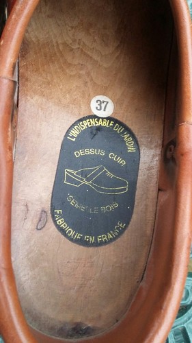 handmade french leather wooden clogs size 4 (37)