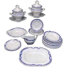 Staffordshire Childs Ironstone Toy Dinner Set OPAQUE PORCELAIN Meigh c1840