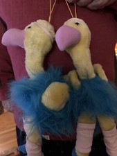 RUSSPink Flamingo Plush Henrietta Toy Exercise Birds With Headbands/leggings TWO