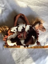 Horse/Pony Plush Purse Handles Handbag Makeup Organizer So Cute