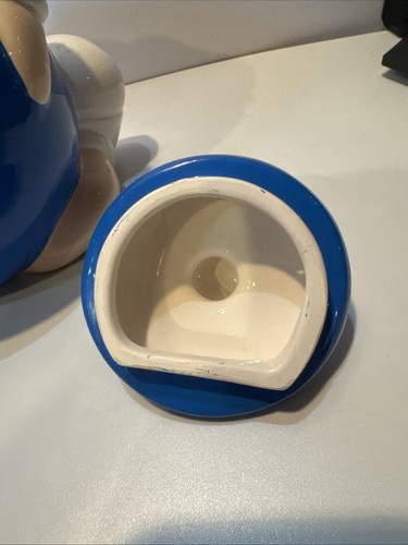 Vintage am& M Blue Candy Cookie Jar Dish Ceramic - Picture 6 of 8