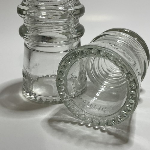 Pair Of Hemingray-9 CD 106 Clear Glass insulator - Picture 9 of 9
