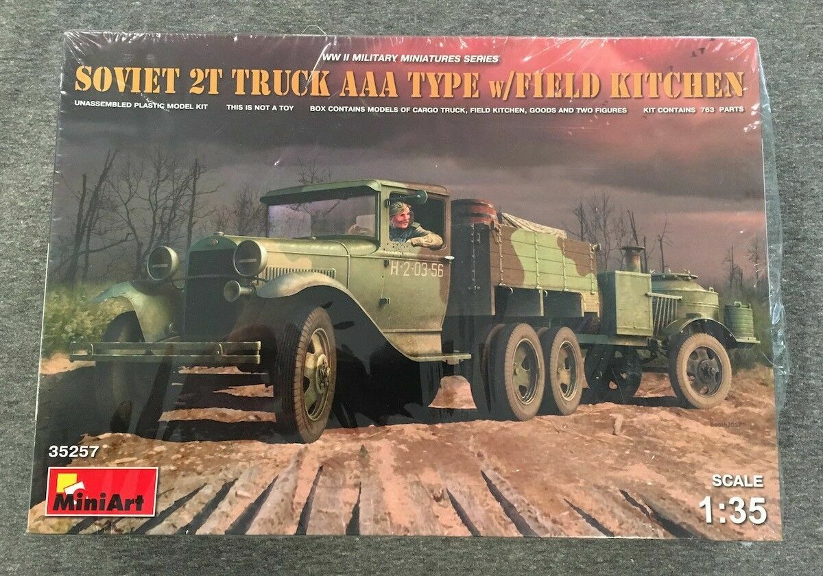 Plastic Model Kit Soviet 2t Truck a Type With Field Kitchen 1 35 Miniart For Sale Online Ebay