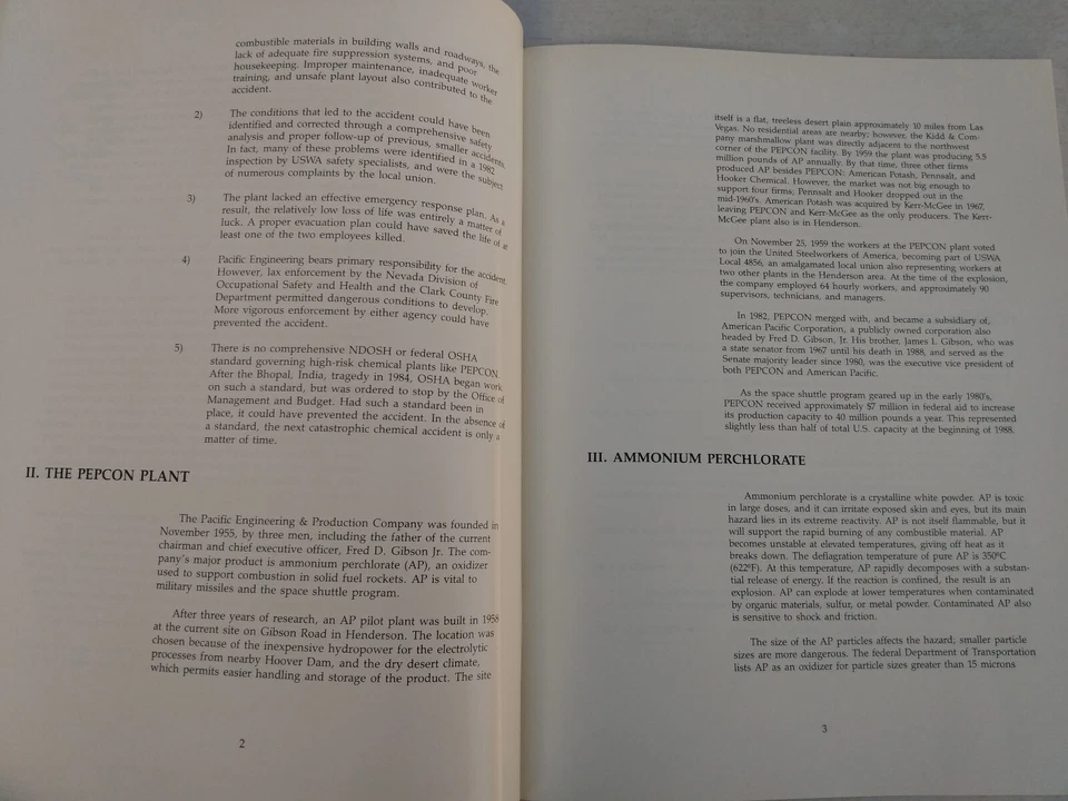 PEPCON Disaster Nevada Chemical Explosion Report USW ammonium perchlorate ‘89 - Image 4 of 4