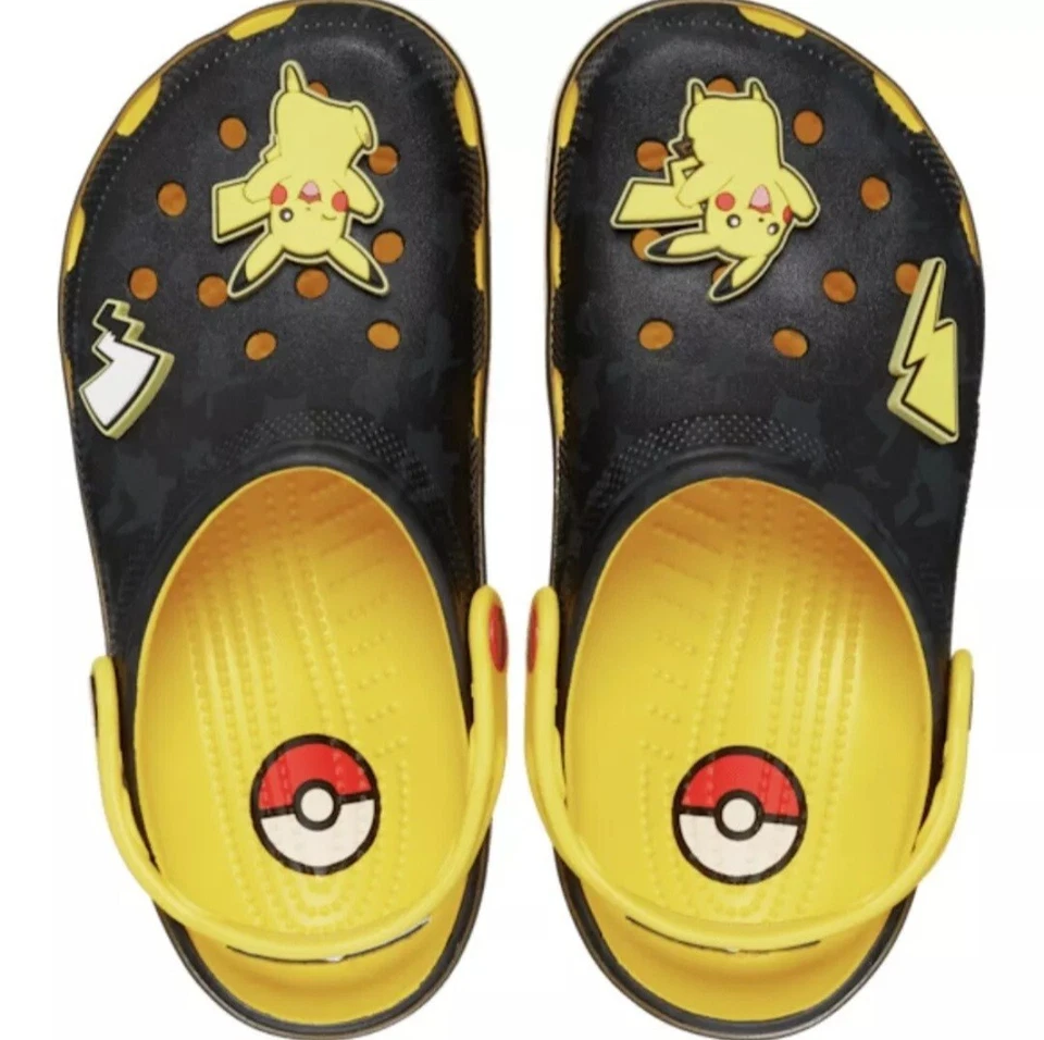 Zapatos Zueco Clásicos Crocs x Pokémon Pikachu para Niños - J4 J5 J6-W6 W7 W8 - ¡¡NUEVOS-FS!!!🛩 Foto 4 de 4