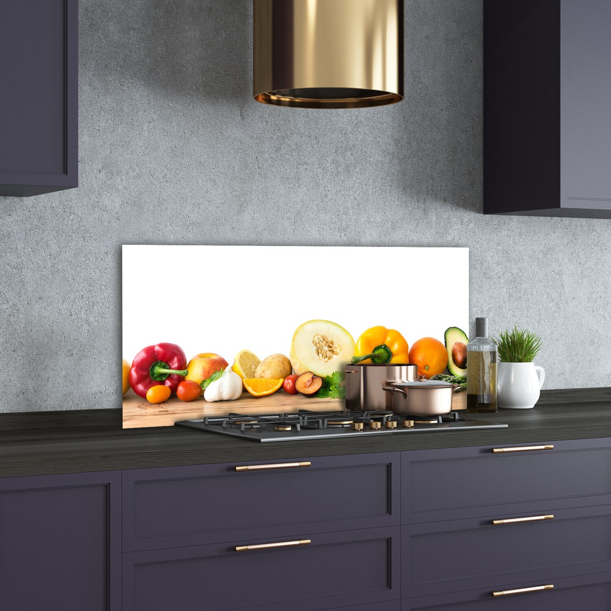 Panneau De Cuisine Sur Verre Tulup - 100x70 Cm - Fruits Et Légumes - Neuf