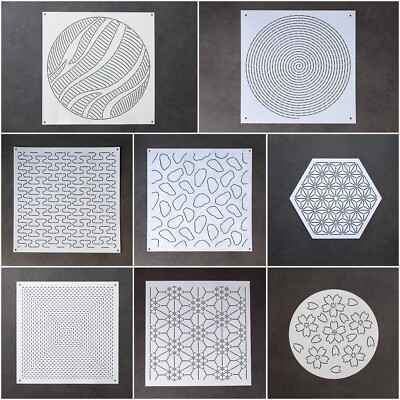 Sashiko Schablonen Stickvorlagen Quiltmuster - 22 cm Sammlung MC